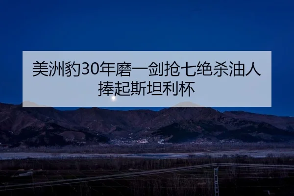 美洲豹30年磨一剑抢七绝杀油人捧起斯坦利杯